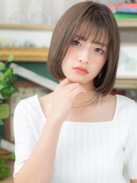 大人可愛い小顔ヘルシースタイルボブ20代30代