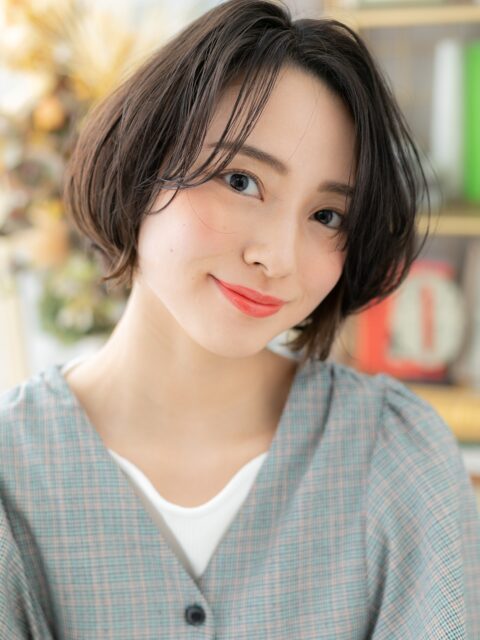 大人可愛いかきあげバングショート20代30代