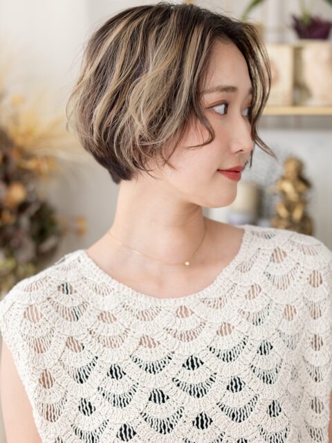 大人可愛いレイヤーパーマボブ20代30代