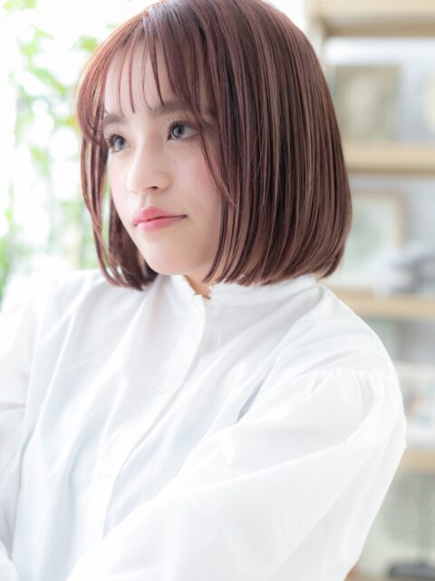 大人可愛い韓国風切りっぱなしボブ20代30代