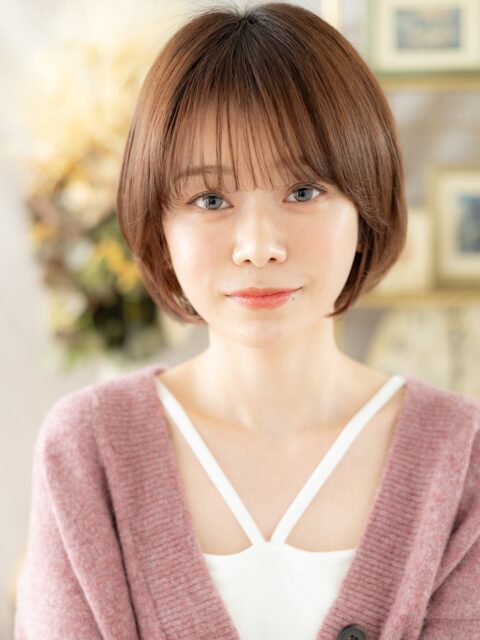 大人可愛いボルドーウルフショート20代30代