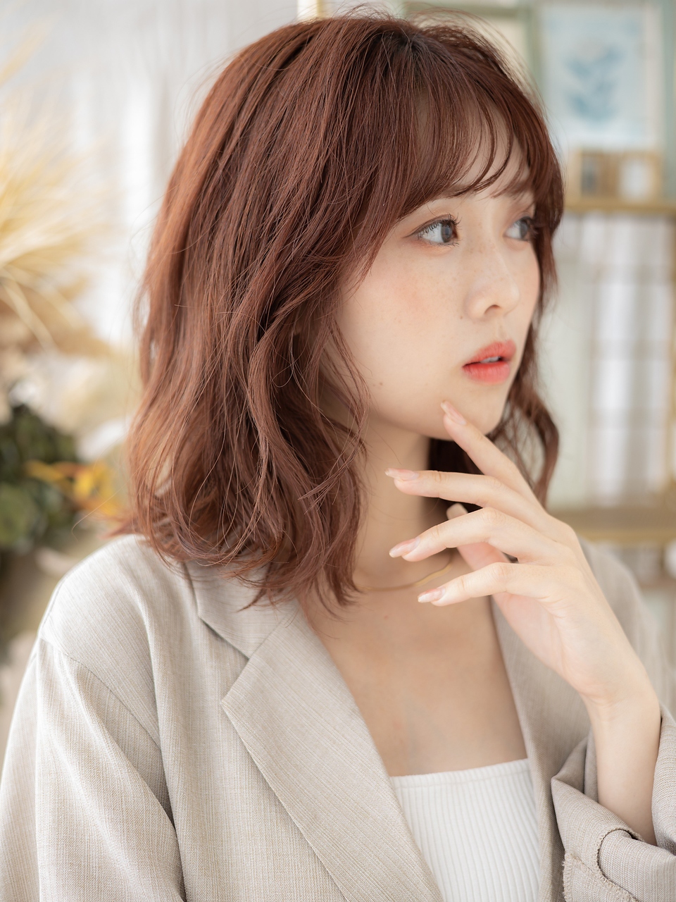 大人可愛いメルティカラー小顔艶感ミディ