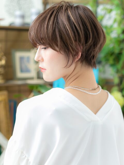 大人可愛いオンブレ小顔ショート20代30代