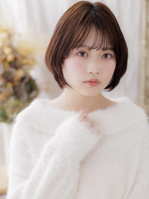 大人可愛い透けバングマッシュボブ20代30代