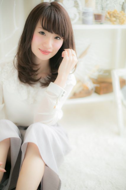 ダークカラーで♪大人お嬢様セミディ