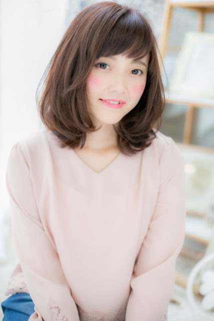 やわらかフォルム☆斜めバングｘワンカール