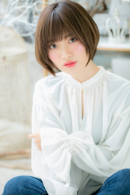 シンプルかわいい☆小顔前下がりボブ