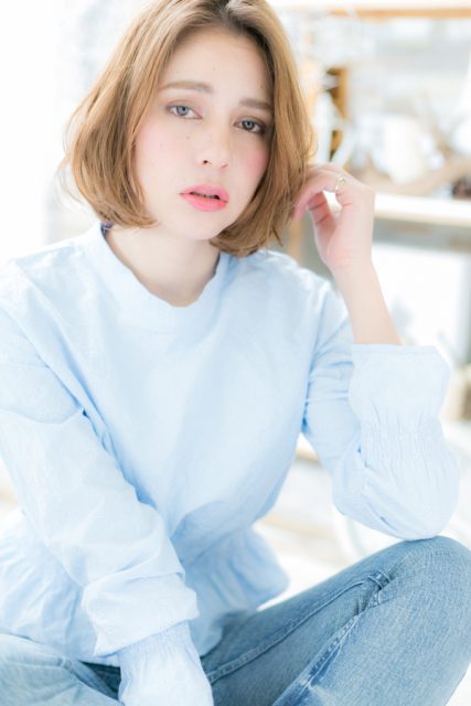 外国人風☆ナチュラルウェーブ大人ボブ