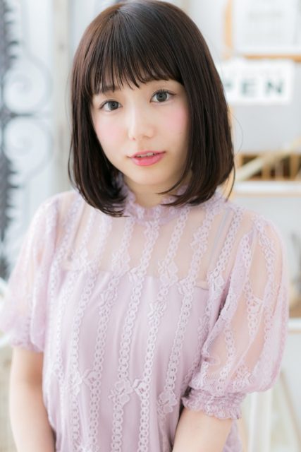 大人かわいい♪清楚な黒髪風♪前下がりボブ
