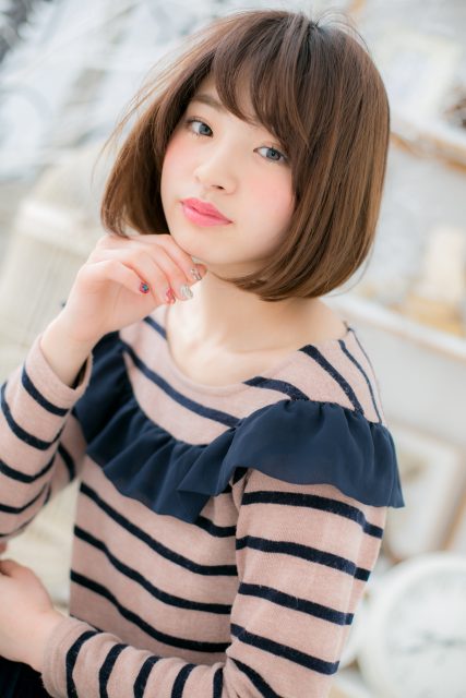 ナチュラルカワイイ＊前下がりボブ