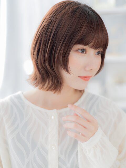 大人可愛い姫カット小顔ボブ20代30代