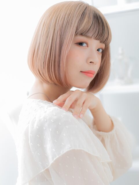 大人可愛い韓国風小顔ボブ20代30代