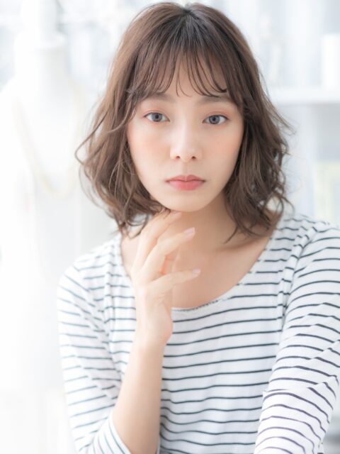 大人可愛い小顔ボブパーマ20代30代