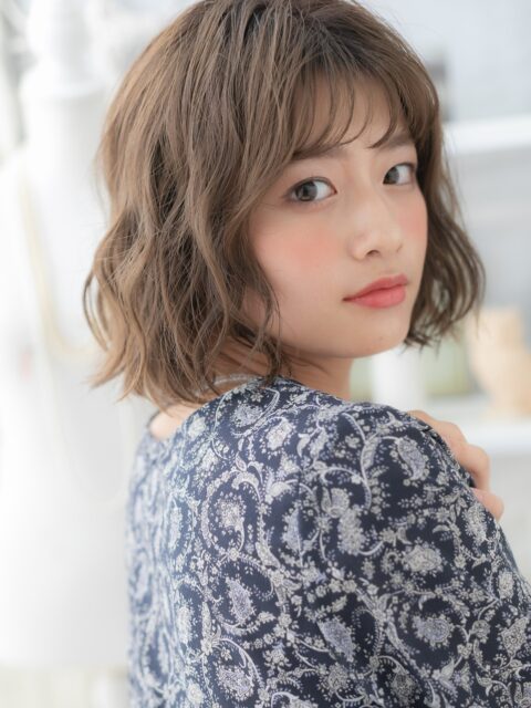 大人可愛いウェットヘアAラインボブ20代30代