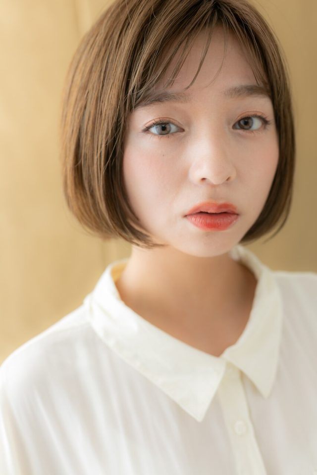 20代30代40代マロンベージュ大人ハイライトぷつっとボブ