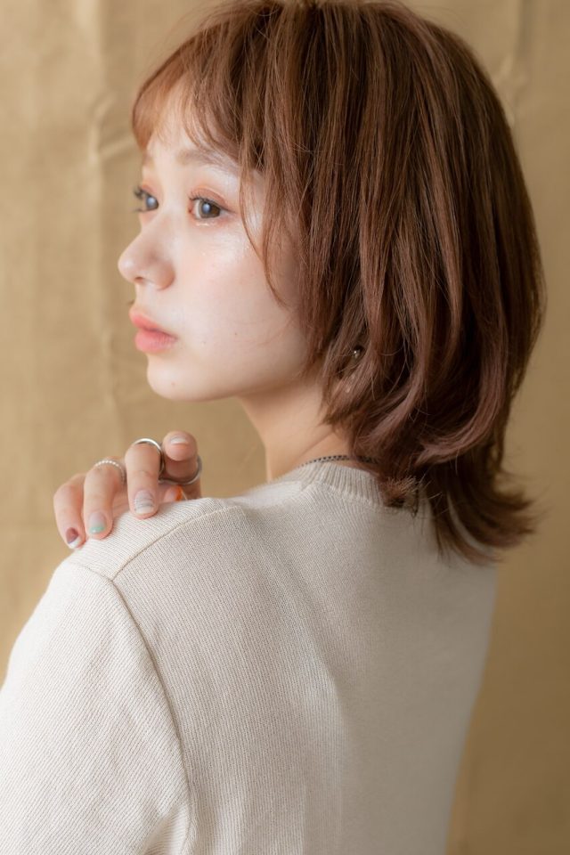 20代30代40代◎外国人風シースルー前髪オン眉ボブウルフ