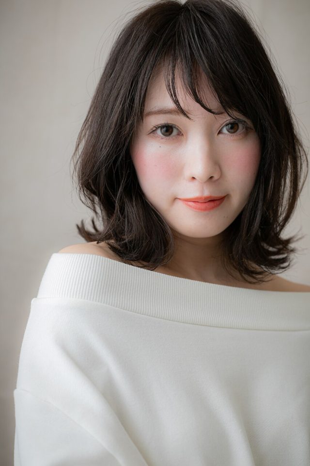 30代40代50代★黒髪くせ毛風こなれヘア小顔くびれミディ