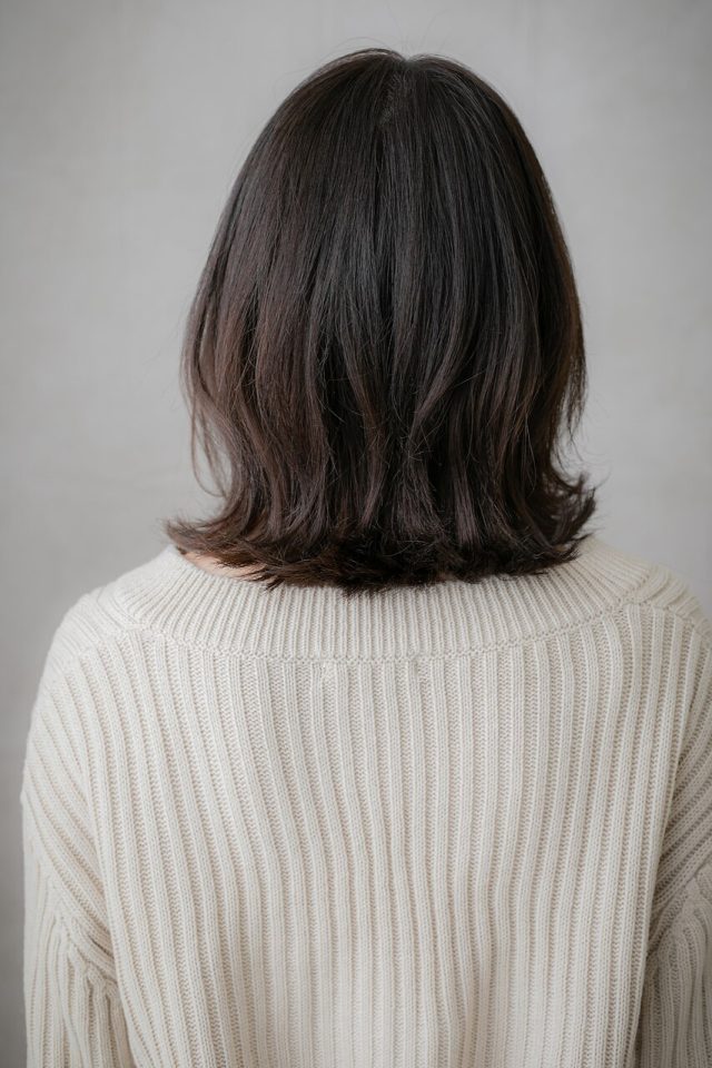 30代40代50代シースルーバング小顔外ハネくびれミディ