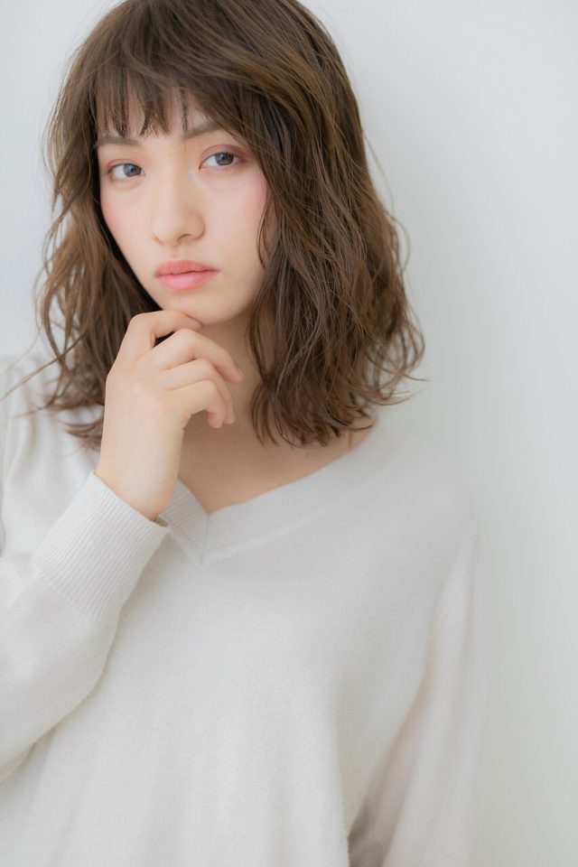 20代30代40代シースルーバングくせ毛風小顔ウェットヘア