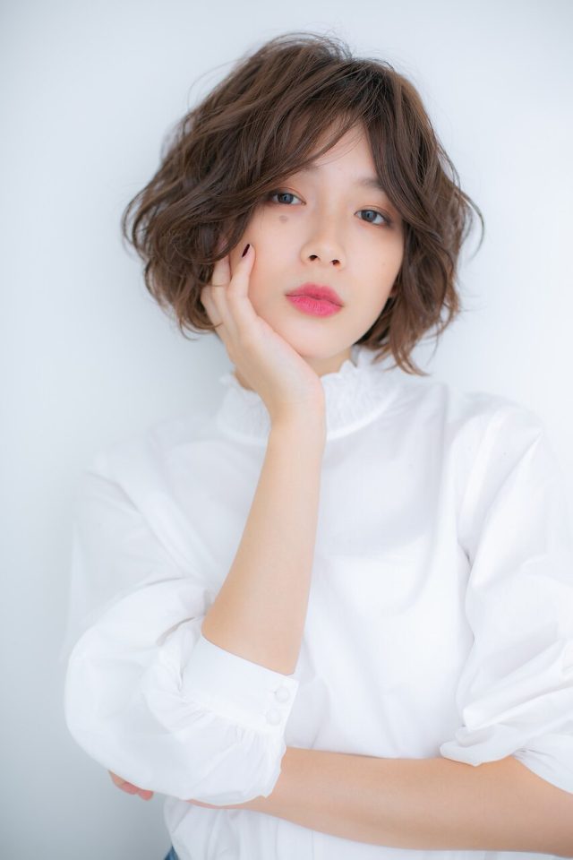 20代30代40代ゆるふわくせ毛風カール♪ひし形ショート