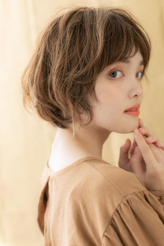 10代20代30代インナーハイライト大人可愛い小顔ミニボブ