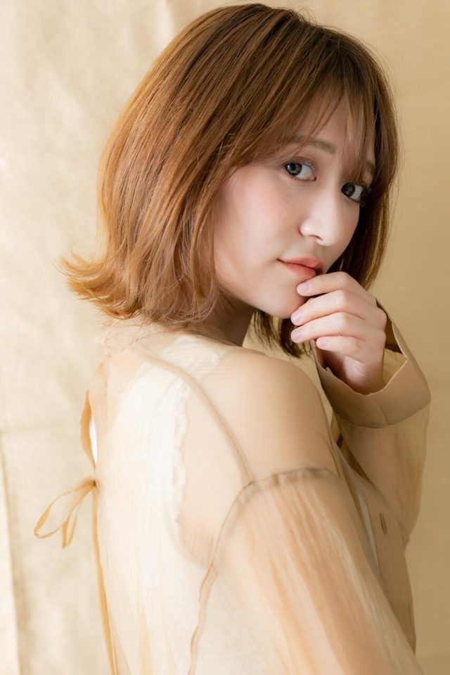 10代20代30代大人可愛いオレンジポップくびれボブウルフ