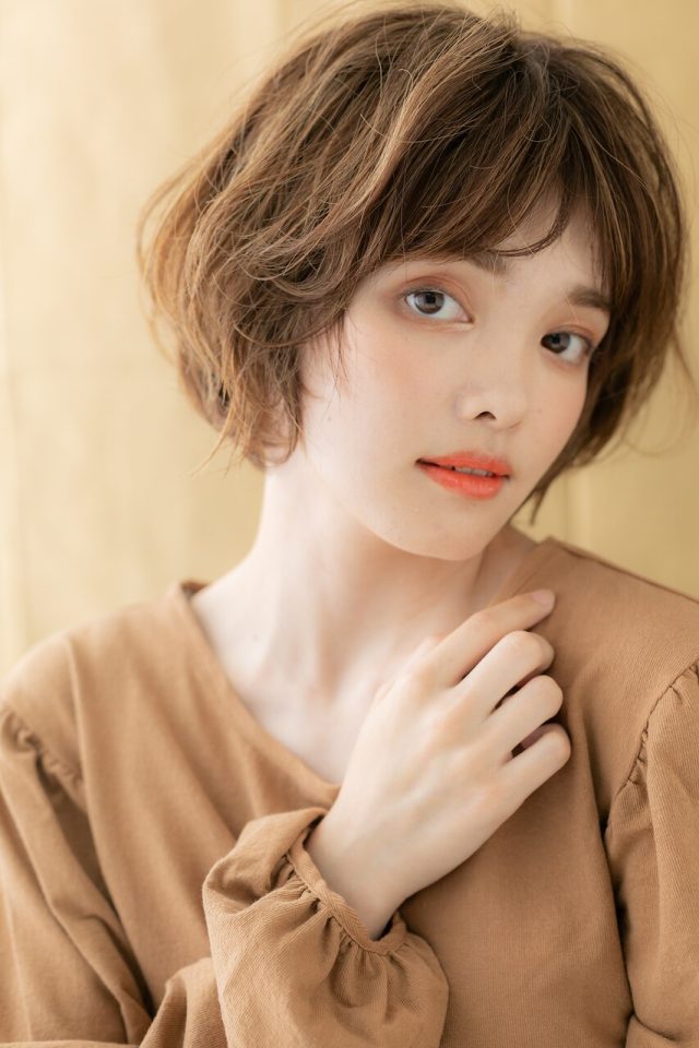 10代20代30代インナーハイライト大人可愛い小顔ミニボブ