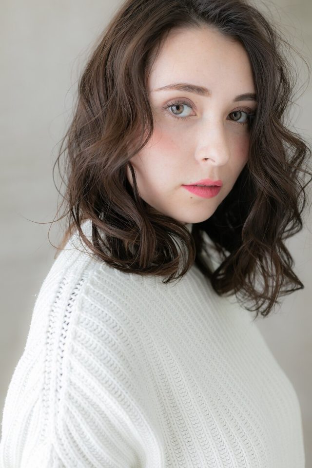 20代30代40代かきあげバング外国人風ゆるふわカール