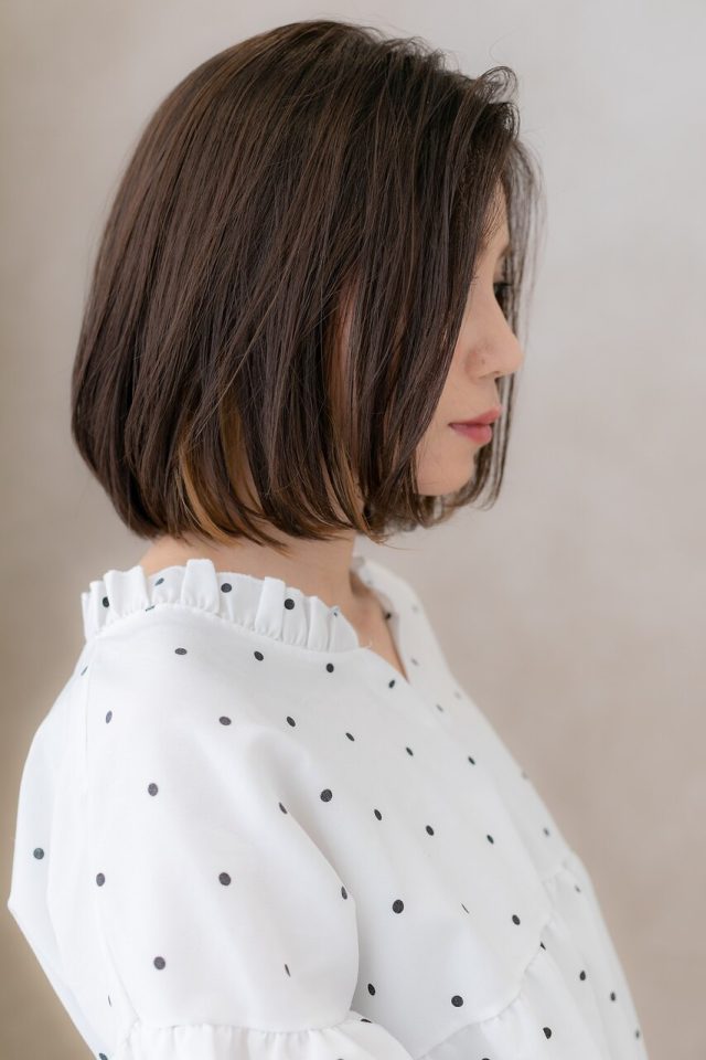 20代30代40代大人可愛いイヤリングカラーミニボブ