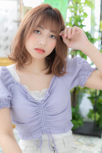 バレイヤージュ韓国風ピンクグラデーション