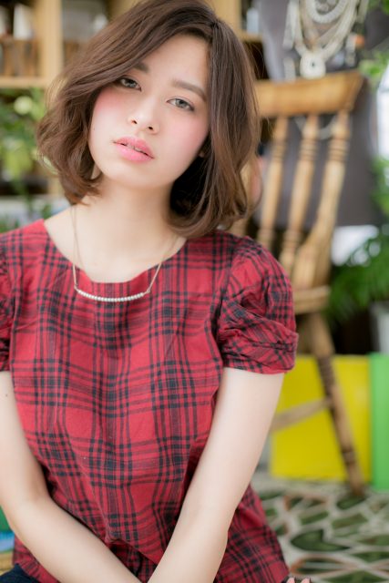 くせ毛風ひし形シルエットエアリーミディ