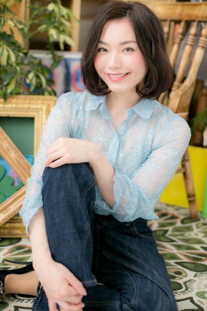 黒髪ダークアッシュ前下がりワンレンボブディ