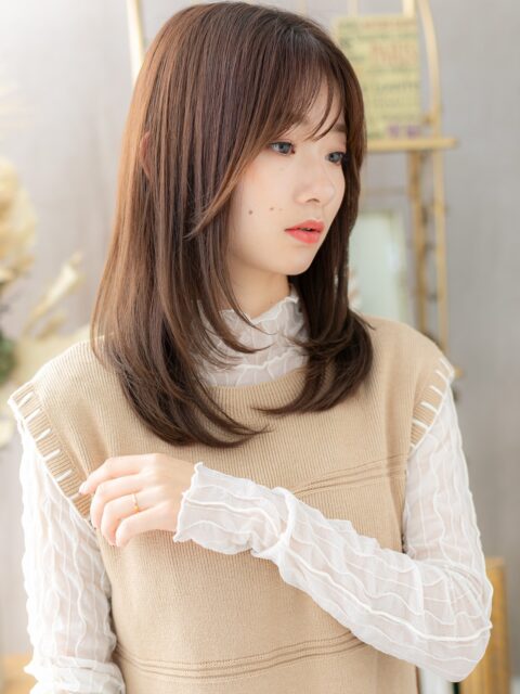 大人可愛い姫カットレイヤーカット30代