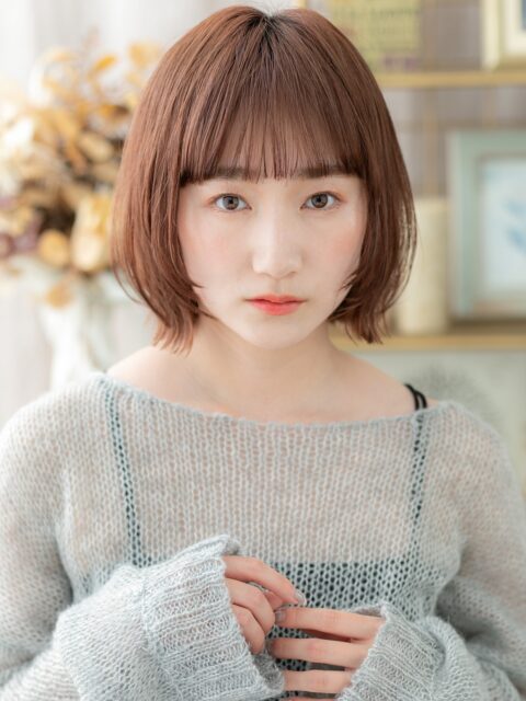 大人可愛い姫カット小顔ボブ20代30代
