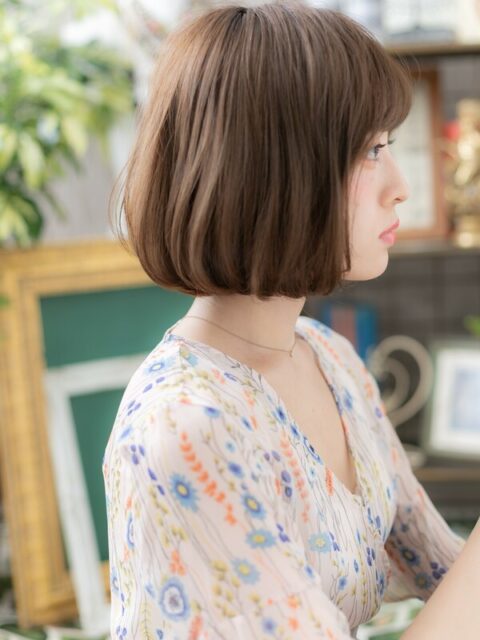 大人可愛いふんわりカール小顔ボブ20代30代