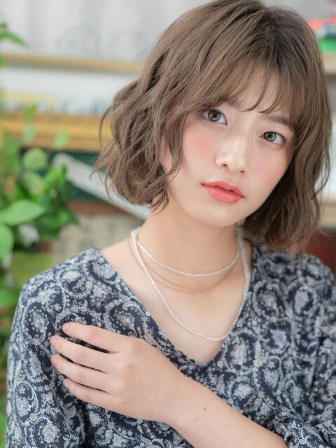 大人可愛い小顔ボブパーマ20代30代