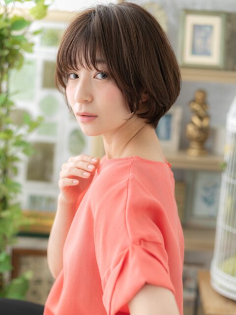 大人可愛いひし形小顔ショートボブ20代30代