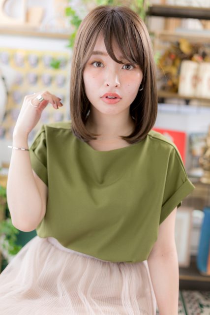 ナチュラル空気感＊斜めバングAラインミディ