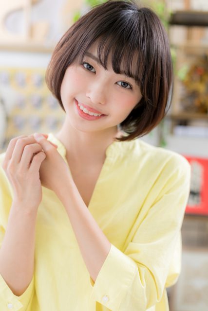 黒髪ツヤ感透明感★小顔前下がりボブ