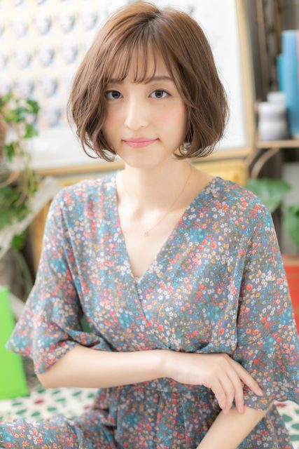 ゆるふわAラインで大人かわいい小顔ボブ