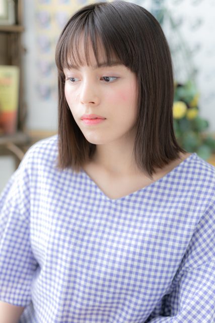 シースルーバング韓国風小顔バレイヤージュ