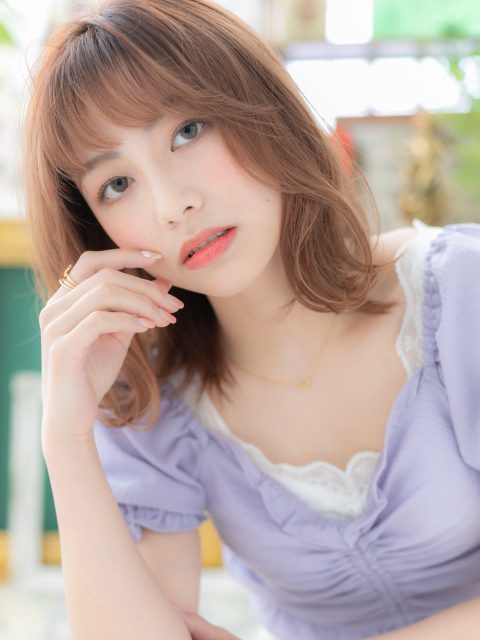 バレイヤージュ韓国風ピンクグラデーション