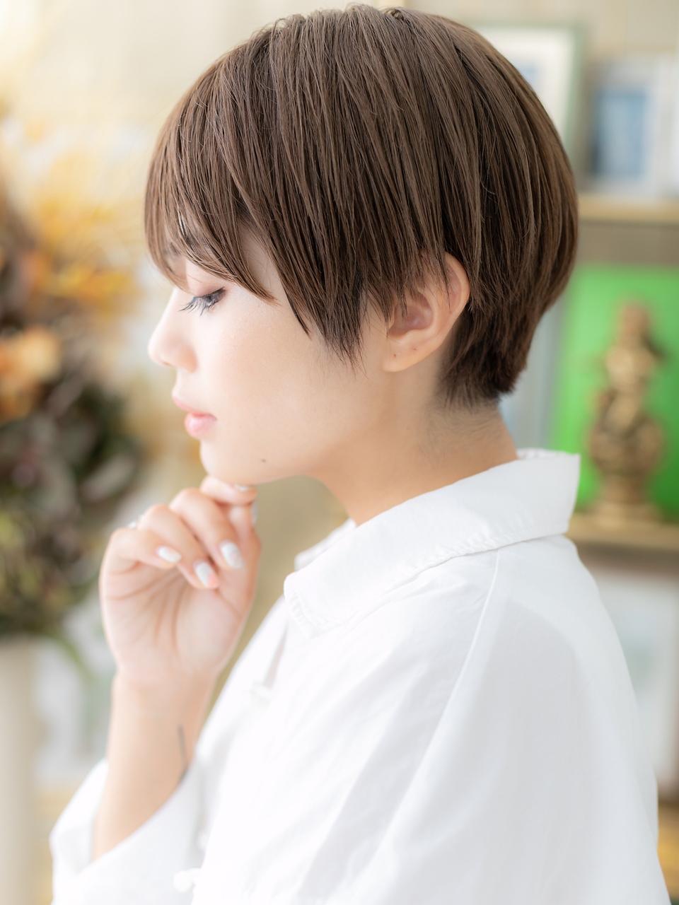 大人可愛い小顔丸みショート20代30代