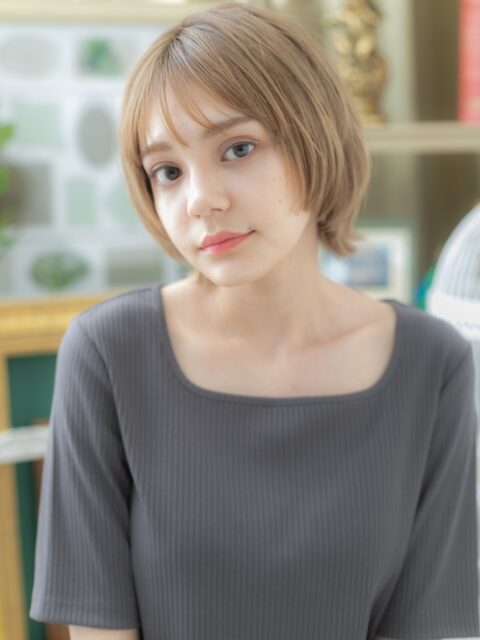 大人可愛い透明感小顔ボブ20代30代