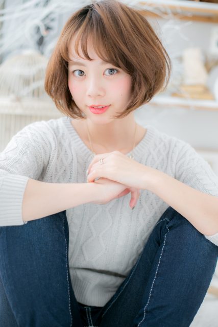 ひし形フォルムで小顔グラマラス！大人ボブ