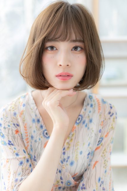 耳かけも◎シアーカラー＆ワンカール大人ボブ