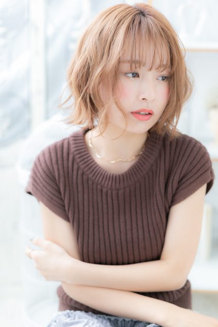 外国人風こなれヘア抜け感切りっぱなしボブ