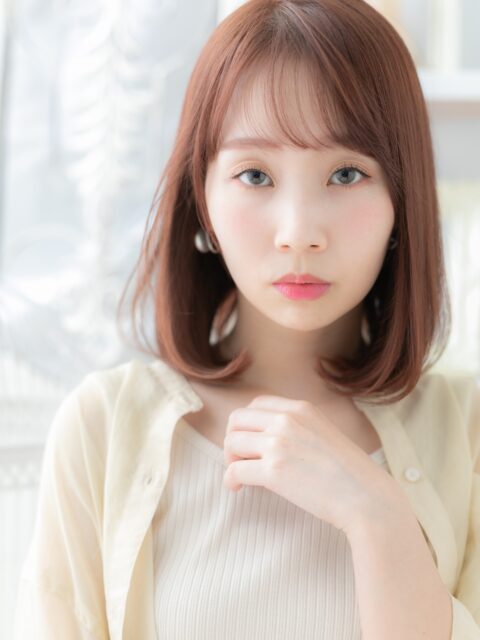 大人可愛いミルクティーピンクナチュラルロブ20代30代