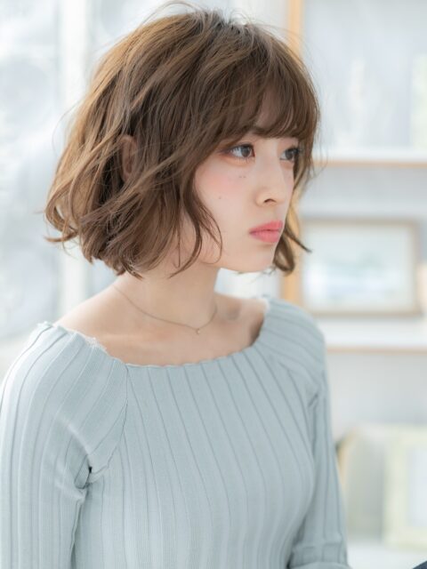 大人可愛い小顔ボブパーマ20代30代