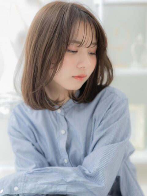 大人可愛いインナーカラーシースルーボブ20代30代